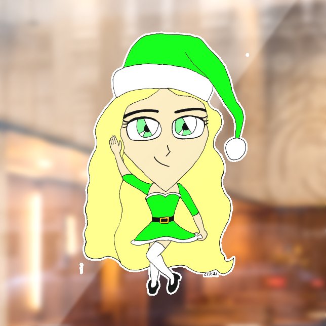 Autocollant Pour Fenêtre Chibi de Noël (Feuille 2)
