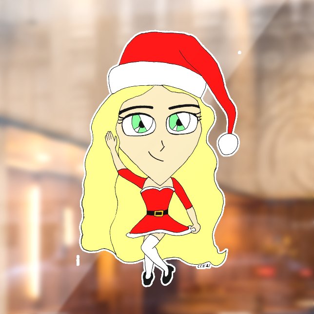 Autocollant Pour Fenêtre Chibi de Noël (Feuille 2)