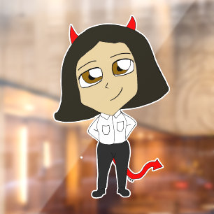 Autocollant Pour Fenêtre chibi fille diable