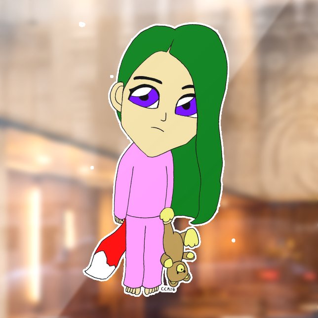 Autocollant Pour Fenêtre chibi foxy fille (Feuille 2)
