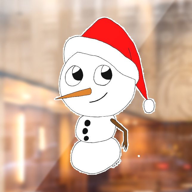 Autocollant Pour Fenêtre chibi snowman (Feuille 2)
