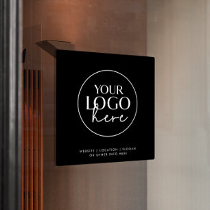 Autocollant Pour Fenêtre Chic Black Typographie Business Custom Logo