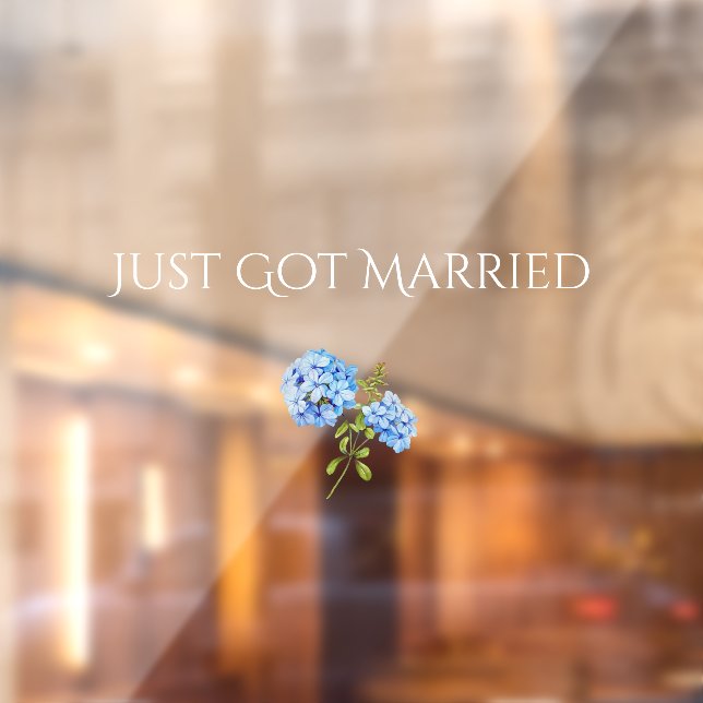 Autocollant Pour Fenêtre Chic Floral Blue Hydrangea Transparent Mariage Car (Feuille 2)