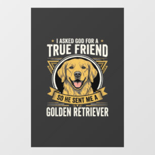 Autocollant Pour Fenêtre Chien Ami Véritable Golden Retriever