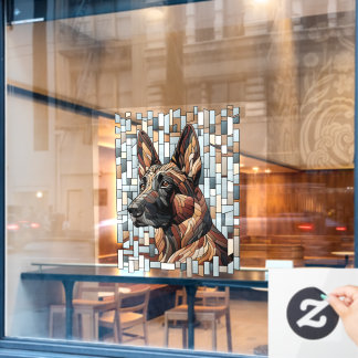 Autocollant Pour Fenêtre Chien berger néerlandais - Art mosaïque