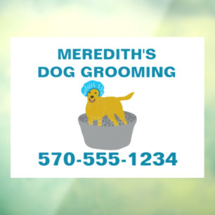 Autocollant Pour Fenêtre Chien Grooming Entreprise Chien Groomers Promotion
