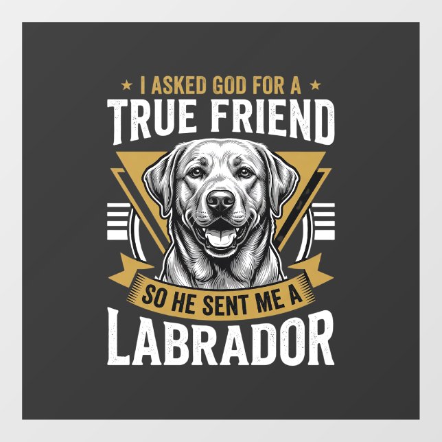 Autocollant Pour Fenêtre Chien Labrador véritable ami (Feuille)