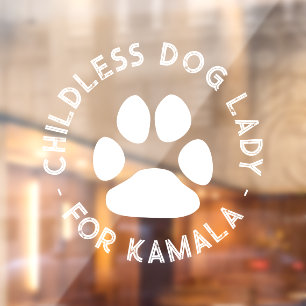 Autocollant Pour Fenêtre Chien sans enfant Lady pour kamala drôle chien bla