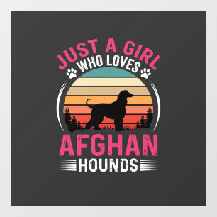 Autocollant Pour Fenêtre Chiens Afghans Coucher de Soleil Rétro Amateur de
