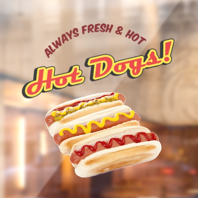 Autocollant Pour Fenêtre Chiens Chauds Et Fraîches Toujours À L'Avant (Feuille 2)