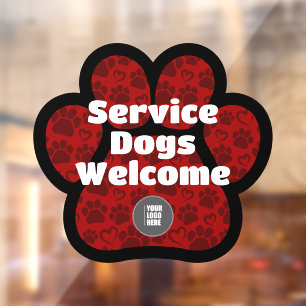 Autocollant Pour Fenêtre Chiens d'assistance bienvenus Logo personnalisé em