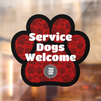 Autocollant Pour Fenêtre Chiens d'assistance bienvenus Logo personnalisé em