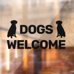 Autocollant Pour Fenêtre Chiens de bienvenue, Chiens sympa