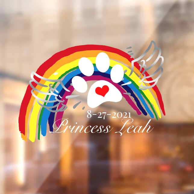 Autocollant Pour Fenêtre Chiens de pont arc-en-ciel personnalisés (Feuille 2)