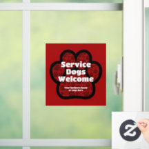 Chiens de service Bienvenue PawPrint personnalisé