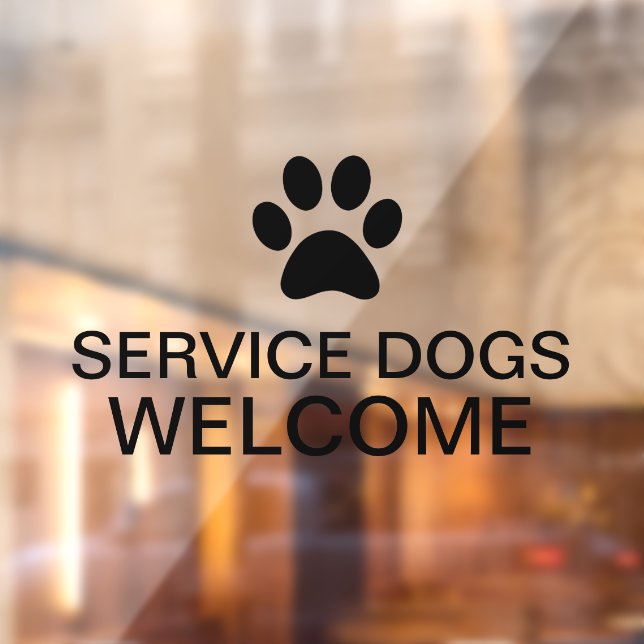 Autocollant Pour Fenêtre Chiens de service simples transparents Bienvenue V (Feuille 2)