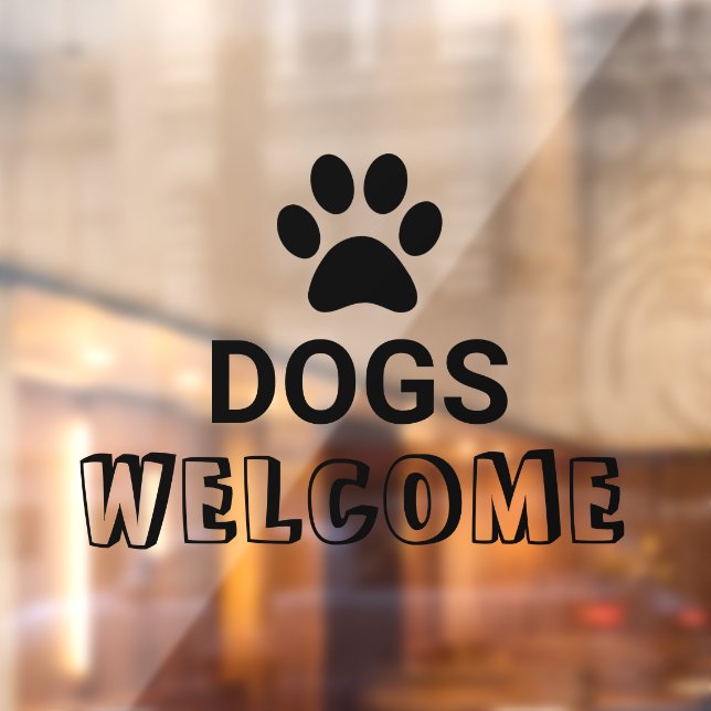 Autocollant Pour Fenêtre Chiens Patte Noire Bienvenus (Feuille 2)