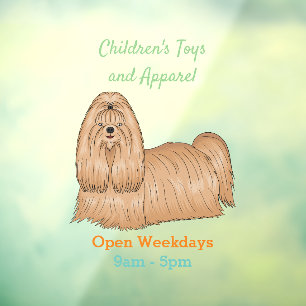 Autocollant Pour Fenêtre Chih tzu long cheveux dessin de chien