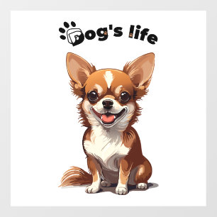Autocollant Pour Fenêtre Chihuahua heureux � Design mignon pour les amoureu