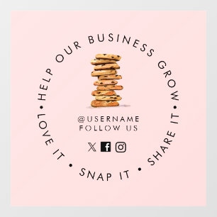 Autocollant Pour Fenêtre Chocolat Chip cookie Boulangerie Les médias sociau