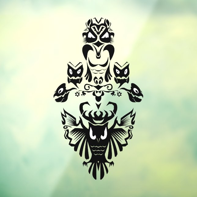 Autocollant Pour Fenêtre Chouette d'Halloween gothique victorienne éffrayan (Feuille 3)