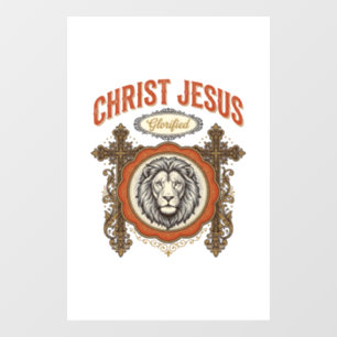 Autocollant Pour Fenêtre Christ Jésus Lion Vintage Foi