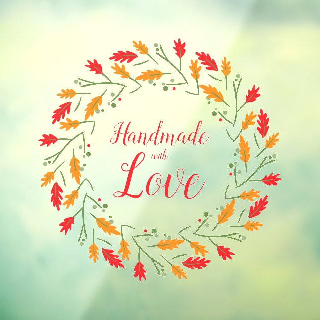 Autocollant Pour Fenêtre Christmas Branches Handmade with Love Quote (Feuille 3)