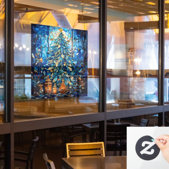 Autocollant Pour Fenêtre Christmas Stained Glass Window Cling (Fenêtre du restaurant)