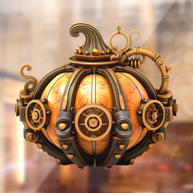 Autocollant Pour Fenêtre Chute Steampunk Citrouille Clouage de fenêtre (Feuille 2)