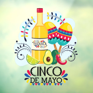 Autocollant Pour Fenêtre Cinco de Mayo Tequila