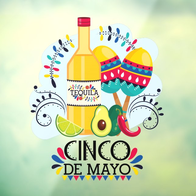 Autocollant Pour Fenêtre Cinco de Mayo Tequila (Feuille 3)