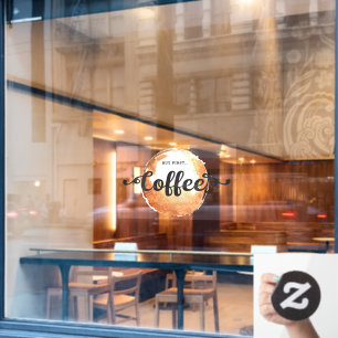 Autocollant Pour Fenêtre Citation Mais d'abord Café Typograph Shop Cafe