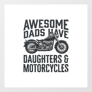 Autocollant Pour Fenêtre Citation Papa Fille Moto Vintage Vector Desi