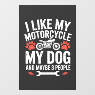 Autocollant Pour Fenêtre Citation sarcastique de chien de moto Humour de ch