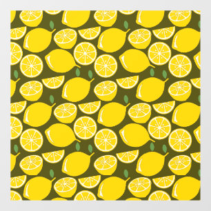 Autocollant Pour Fenêtre Citron Jaune Moderne Amusant mignon
