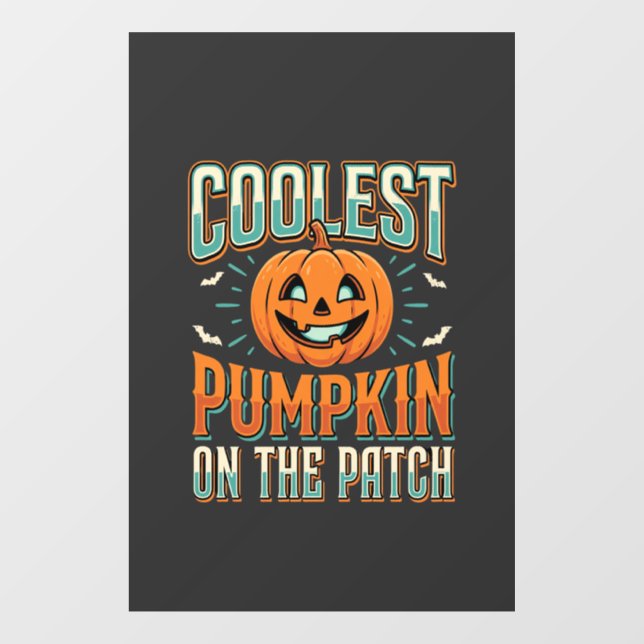 Autocollant Pour Fenêtre Citrouille la plus cool sur le patch Design Hallow (Feuille)