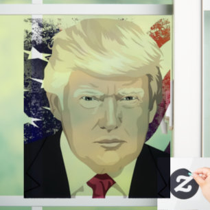 AUTOCOLLANT POUR FENÊTRE CLAIR DE FENÊTRE DONALD TRUMP