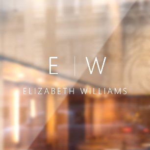 Autocollant Pour Fenêtre Classic Élégant Moderne Minimaliste Nom Monogramme