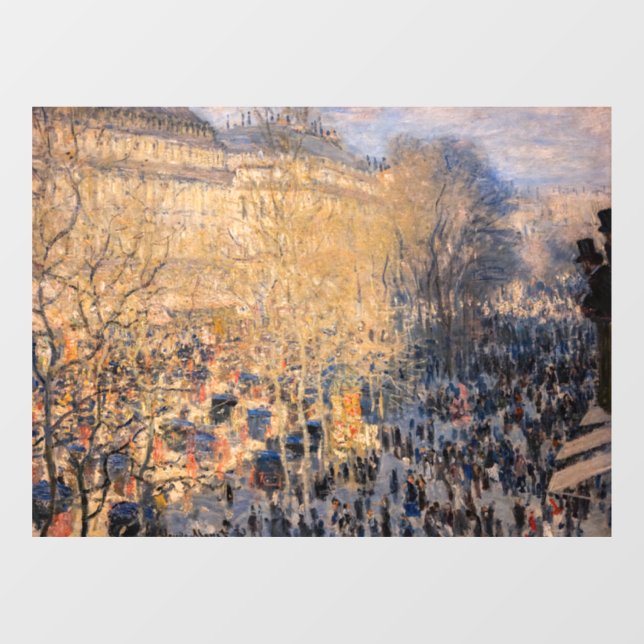 Autocollant Pour Fenêtre Claude Monet - Boulevard des Capucines à Paris (Feuille)