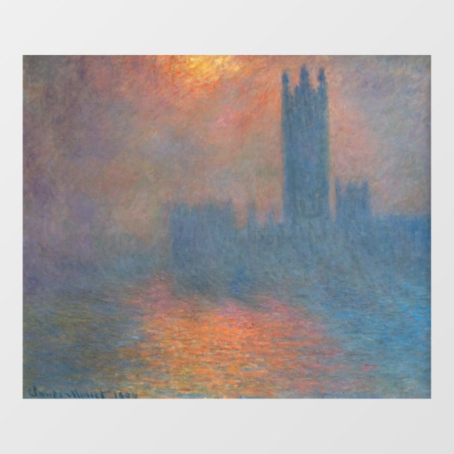Autocollant Pour Fenêtre Claude Monet - Chambres du Parlement Londres (Feuille)