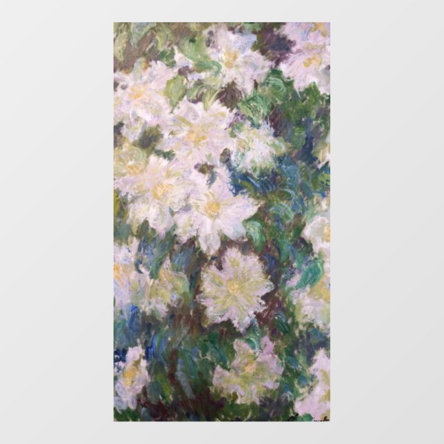 Autocollant Pour Fenêtre Claude Monet - Clematis blanc (Feuille)