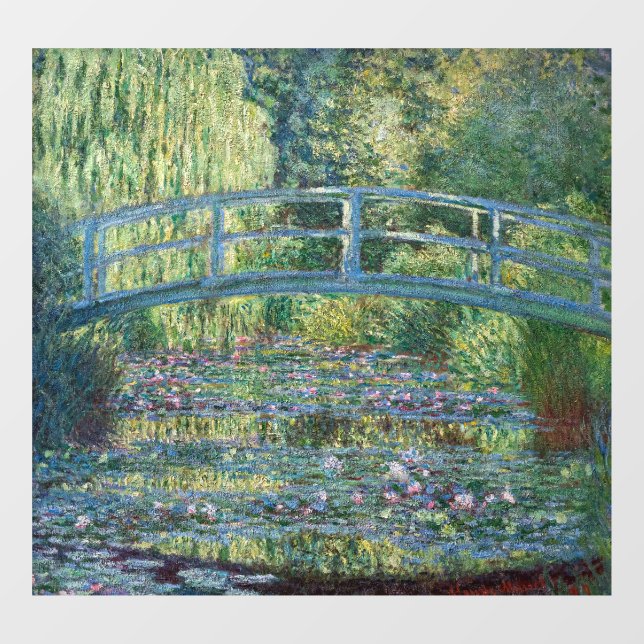 Autocollant Pour Fenêtre Claude Monet - Eau Lily étang, Harmonie verte (Feuille)