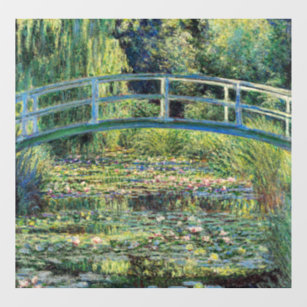 Autocollant Pour Fenêtre Claude Monet - Etang Lily et Pont Japonais