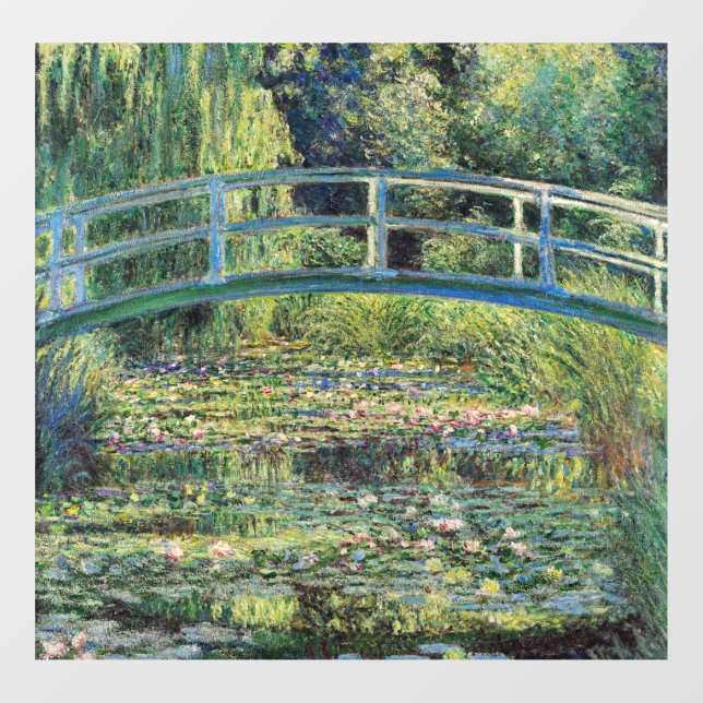 Autocollant Pour Fenêtre Claude Monet - Etang Lily et Pont Japonais (Feuille)