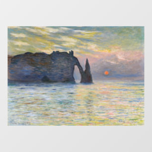 Autocollant Pour Fenêtre Claude Monet - La Falaise, Etretat, Coucher de sol