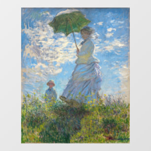 Autocollant Pour Fenêtre Claude Monet - La Promenade, Femme avec un Parasol