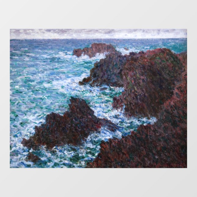 Autocollant Pour Fenêtre Claude Monet - Les Rochers à Belle-Ile, Côte sauva (Feuille)