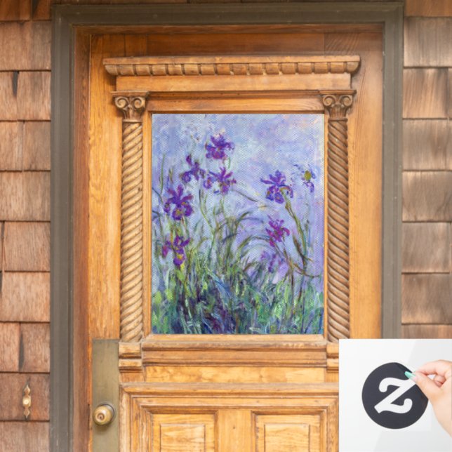 Autocollant Pour Fenêtre Claude Monet - Lilac Irises / Iris Mauves (Porte d'accueil)
