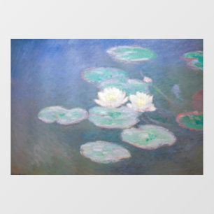 Autocollant Pour Fenêtre Claude Monet - Nymphéas, Effet du soir