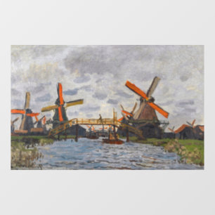 Autocollant Pour Fenêtre Claude Monet - Windmills près de Zaandam